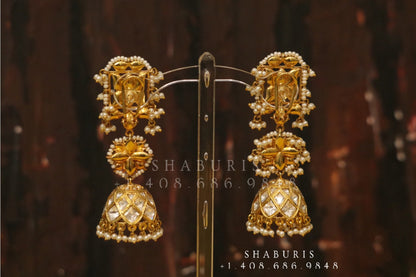 Polki Diamond jhumka,polki Diamond Jhumka Jewelry,sabyasachi Jewelry inspired Jhumka Earrings,Jhumki,  indian jewellery Designs -NIHIRA