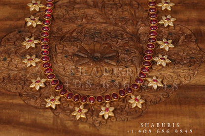 Latest Indian Jewelry,South Indian Jewelry,pure silver necklace,indian bridal,Indian Wedding jewelry,Indian necklace - NIHIRA - SHABURIS