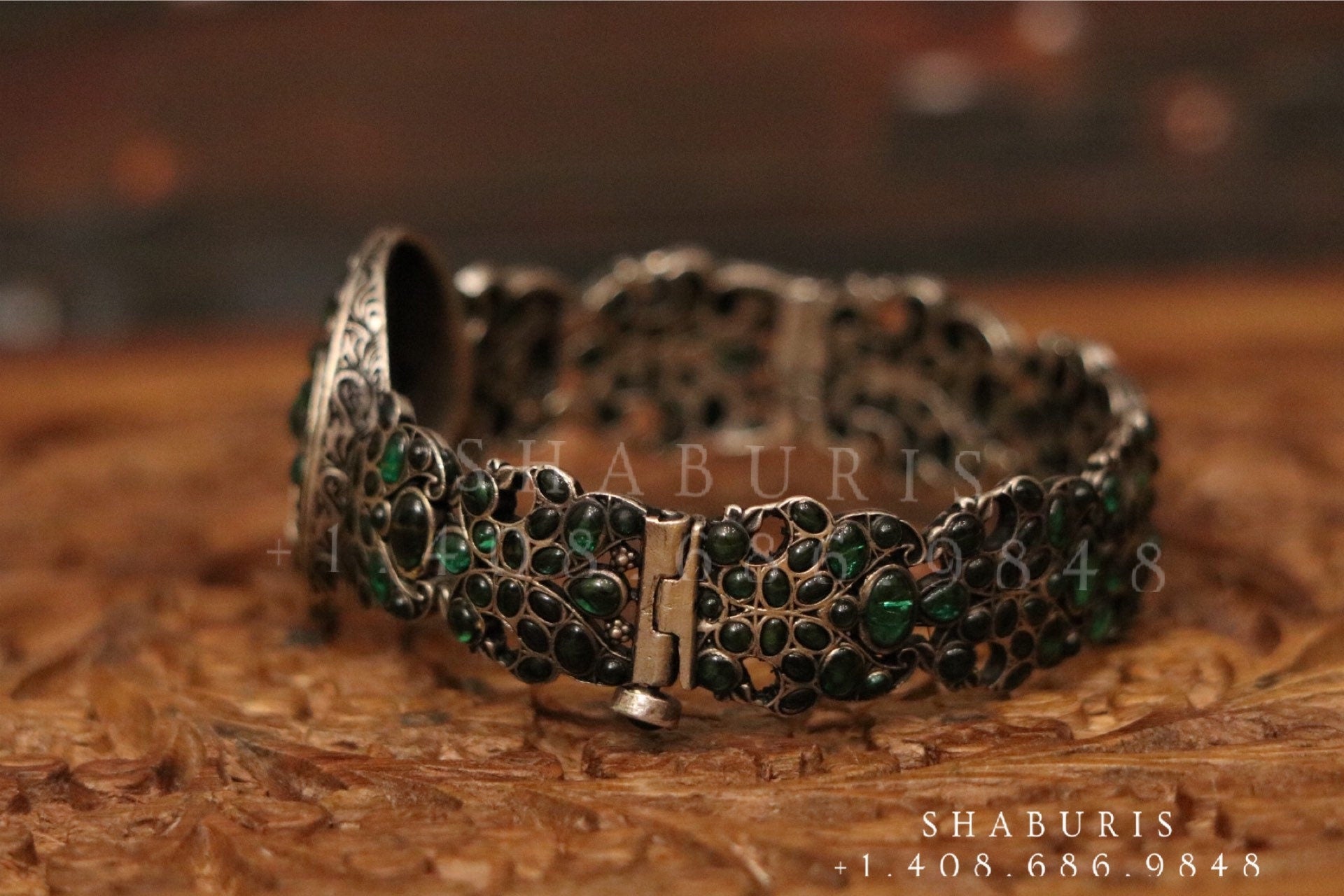 Kundan opeable kada bangle Silver jewelry Indian simple bangle ,oxidized ,Indian party wear jewelry,Indian Jewelry-NIHIRA-SHABURIS