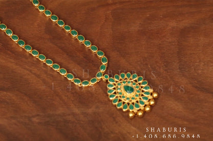 Emerald necklace,Pure Silver Jewellery Indian ,simple Necklace,rubies,Indian party wear jewelry,Indian kids Jewelry-NIHIRA-SHABURIS