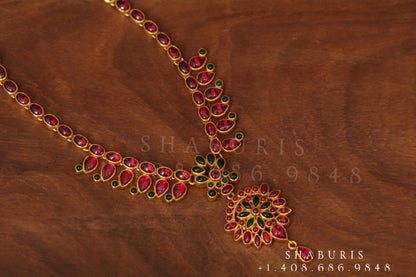 Emerald necklace,Pure Silver Jewellery Indian ,simple Necklace,rubies,Indian party wear jewelry,Indian kids Jewelry-NIHIRA-SHABURIS