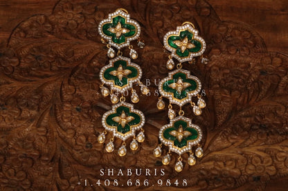 Indian Jewellery Designs,South Indian Jewellery,South Indian Jewelry,Chandlier Earrings,latest indian jewellery Designs - NIHIRA-SHABURIS