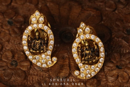 Mango mala lakshmi earrings Jewelry,Pure Silver Jewellery Indian , Daily Wear Stud,Indian casual Jewelry,Indian Silver Jewellery-NIHIRA