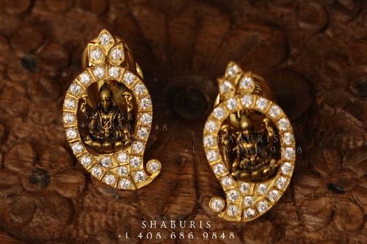 Mango mala lakshmi earrings Jewelry,Pure Silver Jewellery Indian , Daily Wear Stud,Indian casual Jewelry,Indian Silver Jewellery-NIHIRA