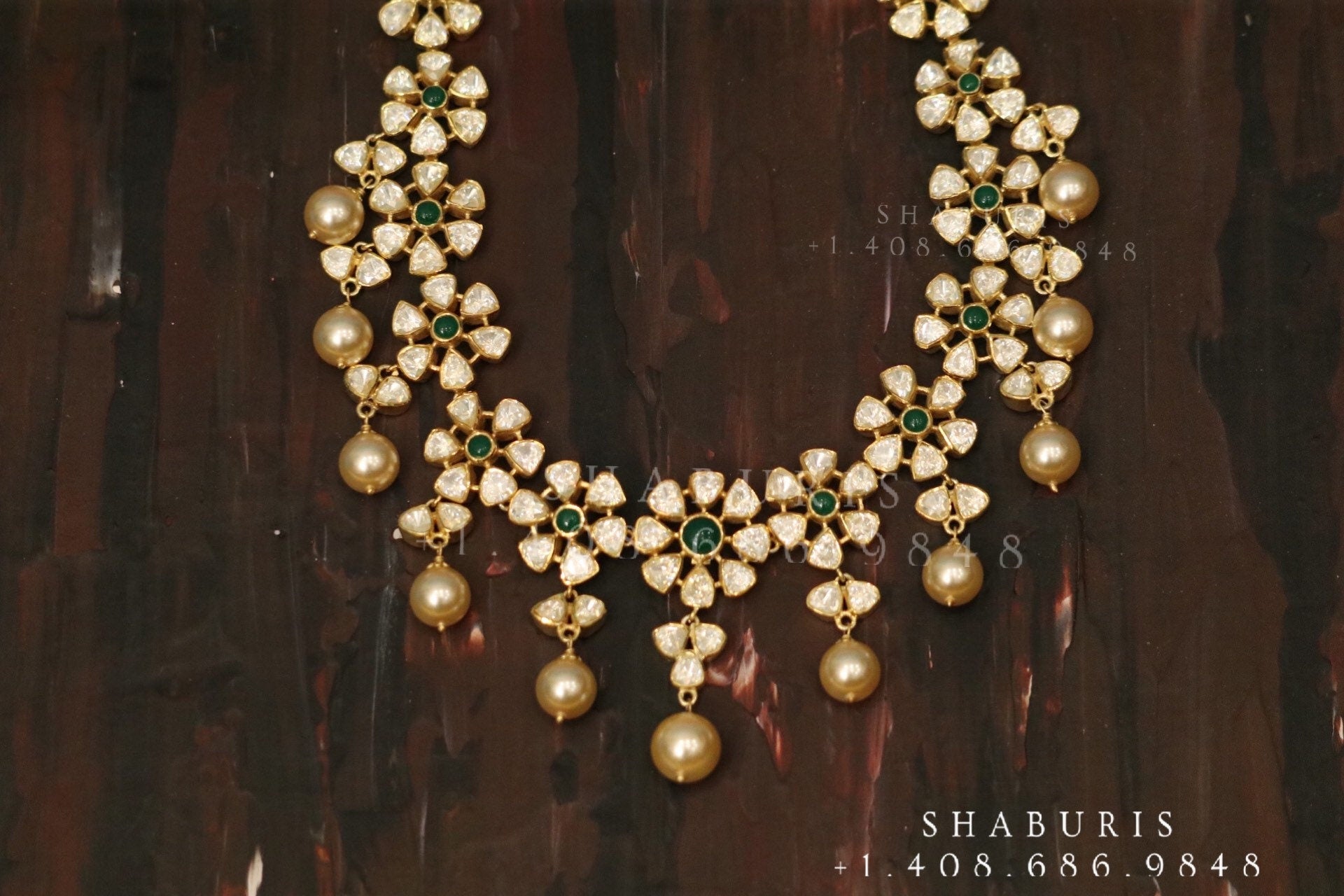 Pastel bead haram,Pastel bead pendent,emeralds,Polki necklace, pendent,Pure silver polki choker Indian necklace ,maang tikka-Shaburis