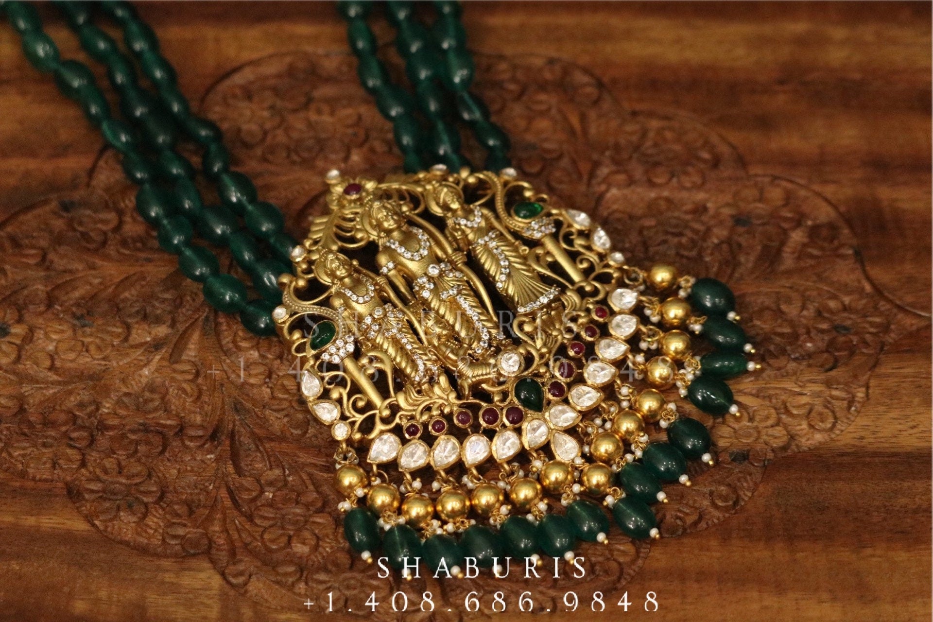 Temple RaamParivar Jewelry,Pure Silver Jewelry Indian ,Rama Sita Pendent ,Big pendent,Antique Jewelry,Indian Temple Jewelry-NIHIRA-SHABURIS