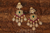 Diamond Jhumka,diamond chandbali,diamond earrings indian,detatchable diamond jhumka,swarovski diamond jhumka,chandbali earrings,silver