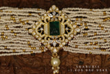 Pearl choker,Pure Silver jewelry Indian, diamond choker set,Sabyasachi style,Indian Bridal,Indian Wedding Jewelry-NIHIRA-SHABURIS