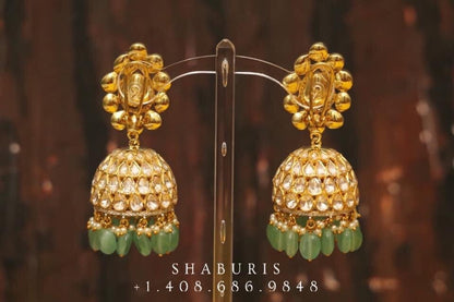 Polki Diamond Buttalu,polki Diamond Jhumka Jewelry,South Indian Jewelry,Jhumka Earrings,Jhumki,  indian jewellery Designs -NIHIRA