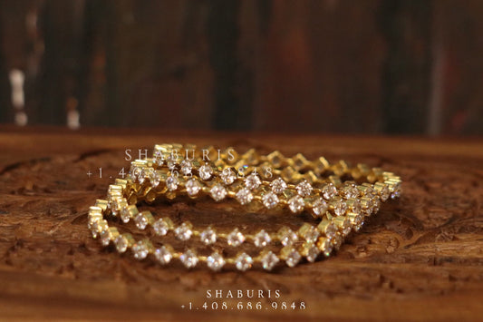 Diamond Bangles,South Indian Jewelry,silver indian Bangles,pure silver Swaroski Bangles,Indian Wedding Jewelry -NIHIRA-SHABURIS