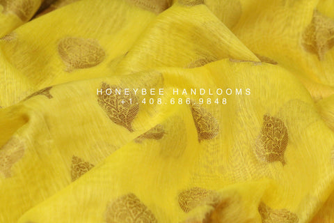 Raw mango Sarees inspired silk Sarees,Pure Silk Sarees,kora silk,banarasi weave saree,handloom saree,yellow saree - NIHIRA