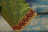Silk Saree Blouse | Silk Blouse | zardhosi work Blouse | Green Saree Blouse | Stitched Saree Blouse | Honeybee Handlooms