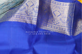 Silver zari Pattu Sarees online,South Indian Sarees,Pure Silk Sarees,Kanjivaram Saree,kanchi pattu saree,Zari saree,blue  saree - NIHIRA