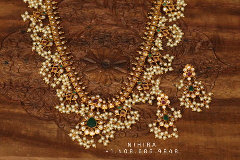 Guttapusalu Necklace,Gold Plated Jewellery Indian ,Artificial Jewellery,lyte weight Indian Bridal,Indian Wedding Jewelry-NIHIRA-SHABURIS