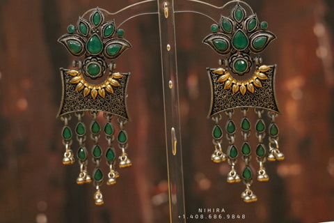 Oxidized earrings ,party wear earrings,designer jewelry,hand picked jewelry,celebrity jewelry,fashion jewelry,fusion jewelry earrings