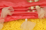 Pure Georgette saree with blouse,zardhosi work,fancy saree,tie dye saree,two color saree,flowy saree,lyte weight saree,cocktail saree