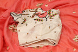 Pure Georgette saree with blouse,zardhosi work,fancy saree,tie dye saree,two color saree,flowy saree,lyte weight saree,cocktail saree