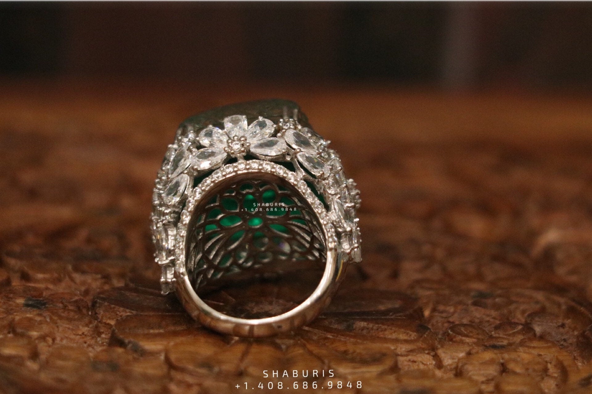 Pure Silver Jewellery Indian ,Engagement Ring sterling silver,white gold Bridal,Indian Wedding Jewelry,pure Silver jewelry-NIHIRA-SHABURIS