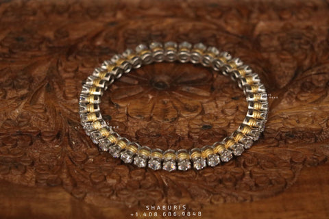 Diamond bangle indian,South Indian jewelry,Pure silver diamond pendent,swarovski bangle,Indian bangles -NIHIRA-SHABURIS