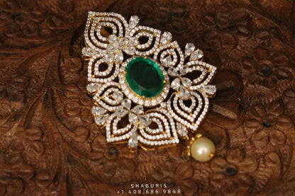 Swarovski pendant,swarovski chain,sabyasachi jewelry inspired Traditional indian Jewelery,Polki haram,Pure silver jewelry-NIHIRA