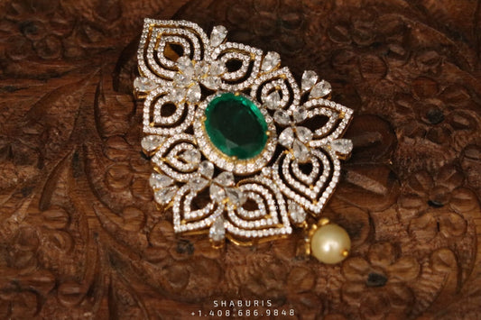 Swarovski pendant,swarovski chain,sabyasachi jewelry inspired Traditional indian Jewelery,Polki haram,Pure silver jewelry-NIHIRA