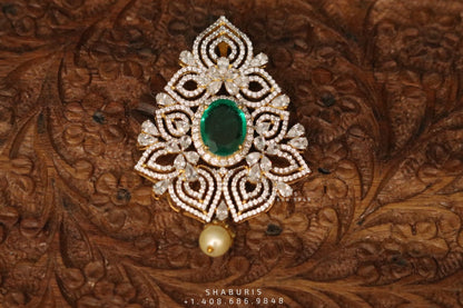 Swarovski pendant,swarovski chain,sabyasachi jewelry inspired Traditional indian Jewelery,Polki haram,Pure silver jewelry-NIHIRA