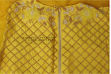 Organza saree with stitched blouse,zardhosi work,fancy saree,yellow saree, sabyasachi saree inspired saree,lyte weight saree,cocktail saree