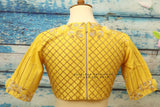 Saree blouse | bridal blouse | Saree stitched Blouse | floral work | Silk Blouse | Maggamwork blouse |Heavy work blouse|yellow saree blouse