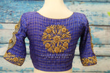 Silk Saree Blouse | Stitched blouse | Blouse!Silk Blouse | Pure silk Blouse | Ruffle sleev blouse| Silver Blouse - HoneyBee Handlooms