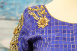 Silk Saree Blouse | Stitched blouse | Blouse!Silk Blouse | Pure silk Blouse | Ruffle sleev blouse| Silver Blouse - HoneyBee Handlooms