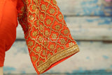 Silk Saree Blouse | Stitched blouse | Blouse!Silk Blouse | Pure silk Blouse | Ruffle sleev blouse| silver blouse- HoneyBee Handlooms