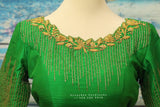 Green Silk saree blouse | bridal blouse | Saree Blouse | Blouse | Silk Blouse | Maggamwork blouse | Heavy work blouse HoneyBee Handlooms