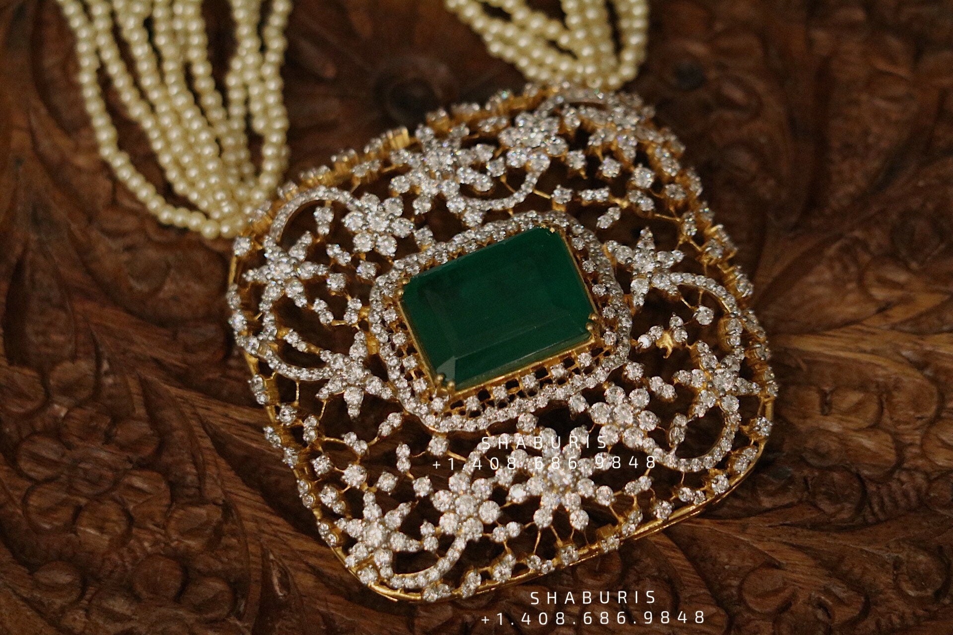 Swarovski pendent,swarovski chain,southindian Jewelery,Traditional indian Jewelery,Polki haram,Pure silver jewelry-NIHIRA
