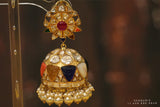 Pure Silver Jewellery Indian ,Navaratan Studs,Big Indian Studs,Indian Bridal,Indian Wedding Jewelry,pure Silver jewelry-NIHIRA-SHABURIS