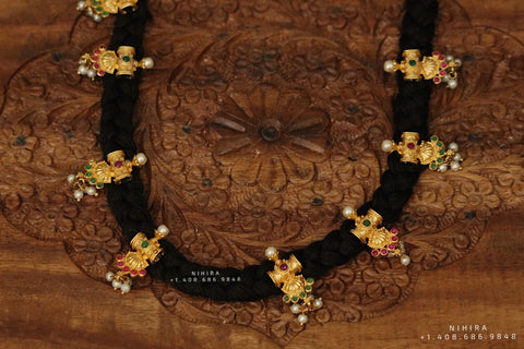 Black thread jewelry ,Gold Plated Jewellery Indian ,Artificial Jewellery,Ring and bracelet,Indian Wedding Jewelry-NIHIRA-SHABURIS