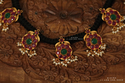 Black thread Jewelry,Gold Plated Jewellery Indian ,Artificial Jewellery,lyte weight Indian Bridal,Indian Wedding Jewelry-NIHIRA-SHABURIS
