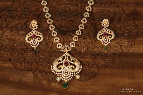 Necklace,Gold Plated Jewellery Indian ,Artificial Jewellery,lyte weight Indian Bridal,Indian Wedding Jewelry-NIHIRA-SHABURIS