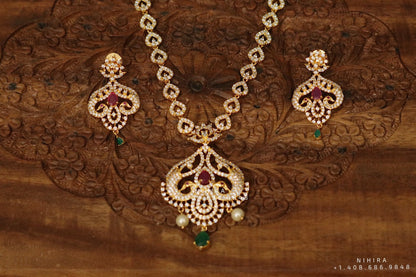 Necklace,Gold Plated Jewellery Indian ,Artificial Jewellery,lyte weight Indian Bridal,Indian Wedding Jewelry-NIHIRA-SHABURIS