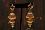 Diamond jhumka,big jhumka,swarovski,south sea pearl earring,party wear earrings,designer jewelry,hand picked jewelry,celebrity jewelry