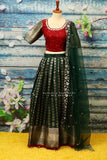 Kids half saree,green lehenga,latest indian designer wear,indian lehenga,Half Saree,party wear,indian teens dress,ruffle sleeve dress