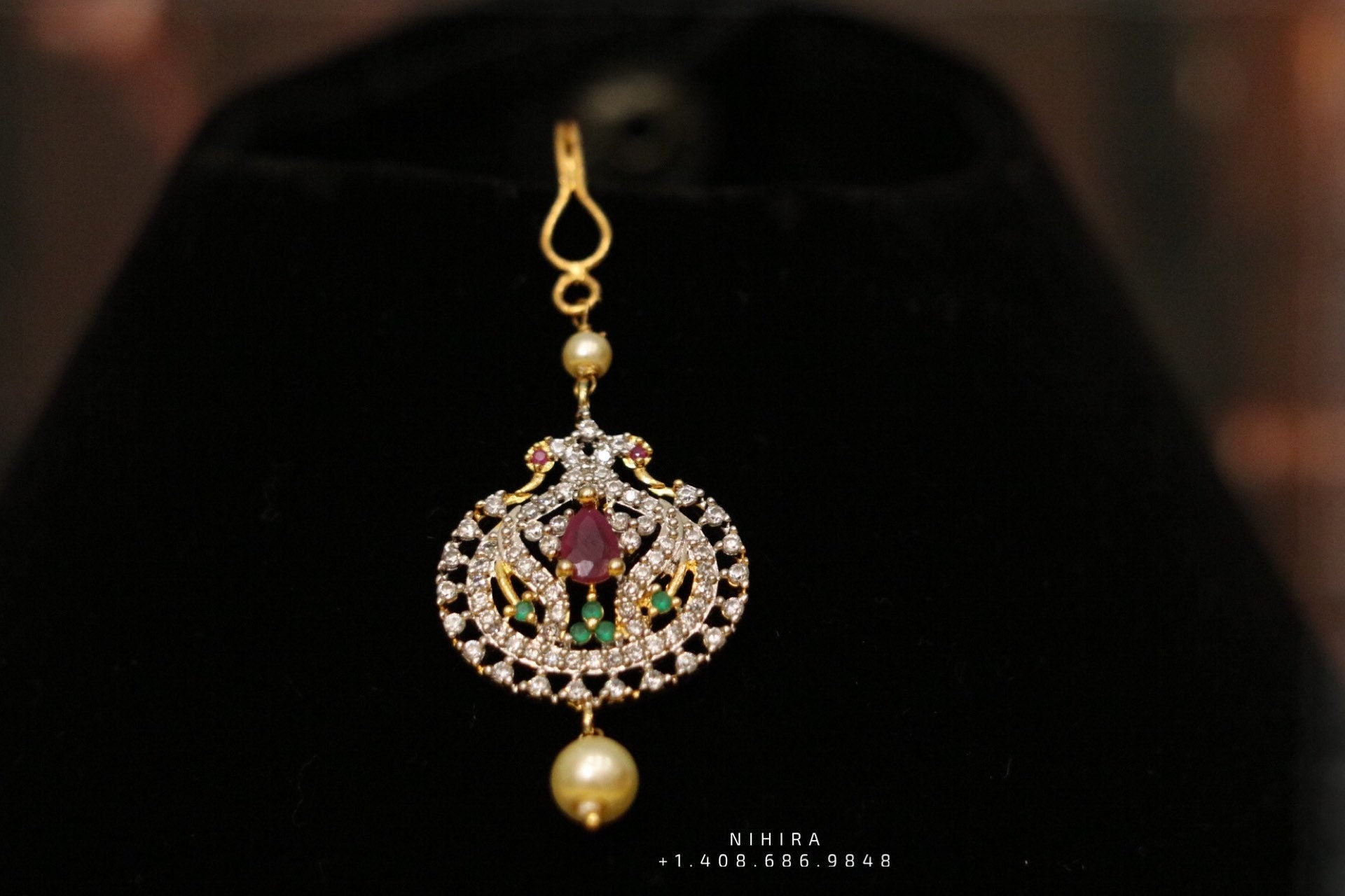 Papati billa Maang Tikka,Gold Plated Jewellery Indian ,Artificial Jewellery,lyte weight Indian Bridal,Indian Wedding Jewelry-NIHIRA-SHABURIS