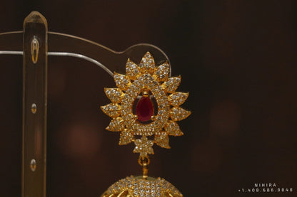 Diamond jhumka,big jhumka,swarovski,south sea pearl earring,party wear earrings,designer jewelry,hand picked jewelry,celebrity jewelry