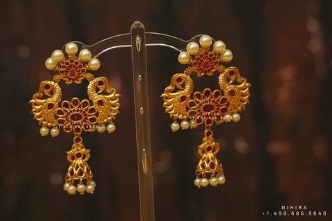 Diamond jhumka,big jhumka,swarovski,south sea pearl earring,party wear earrings,designer jewelry,hand picked jewelry,celebrity jewelry