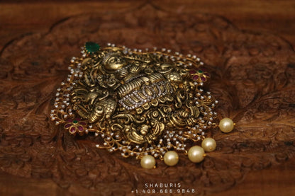 Temple Jewelry,Pure Silver Jewellery Indian ,Lakshmi Pendant,Temple Pendent,Indian Bridal,Indian Wedding Jewelry-NIHIRA-SHABURIS