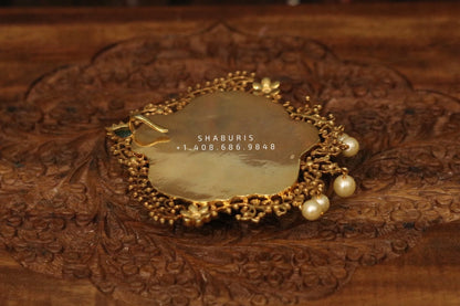 Temple Jewelry,Pure Silver Jewellery Indian ,Lakshmi Pendant,Temple Pendent,Indian Bridal,Indian Wedding Jewelry-NIHIRA-SHABURIS