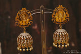 Temple Jewelry,Pure Silver Jewellery Indian ,Lakshmi Earrings,Big Indian earrings,Indian Bridal,Indian Wedding Jewelry-NIHIRA-SHABURIS