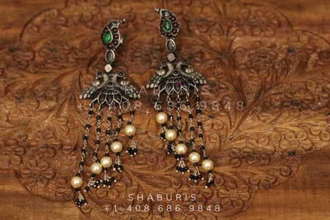 Oxidized Jewelry,Pure Silver jewelry Indian,amrapali jewelry inspire,tribal earrings,Indian Jewelry,peacock jewelry,NIHIRA-SHABURIS