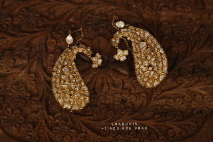 Diamond Jhumka Diamond Earrings 925 Silver Jewelry Silver Earrings Earcuffs - SHABURIS