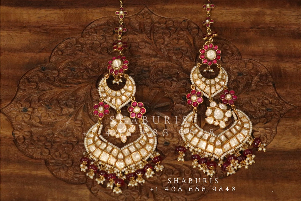 Indian Bridal Earrings Jadau Kundan Earring Designer Sabyasachi Jewelry  Kundan | eBay