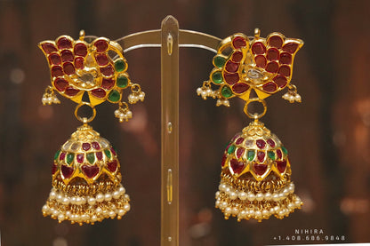 Diamond jhumka,big jhumka,swarovski,south sea pearl earring,party wear earrings,designer jewelry,hand picked jewelry,celebrity jewelry